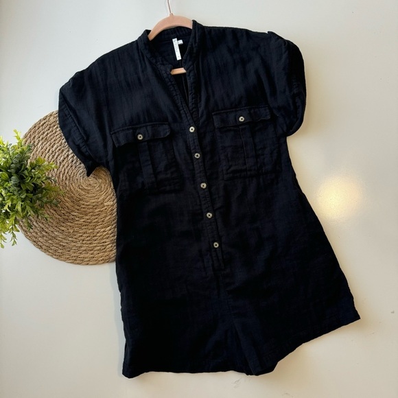 Seafolly Australia Gardenia Playsuit / Romper in Washed Black XS - Picture 4 of 13